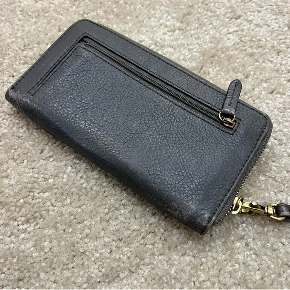 Fossil Leather Wallet Wristlet Geometric Multicolor Folding, Preowned condition - Picture 6 of 16